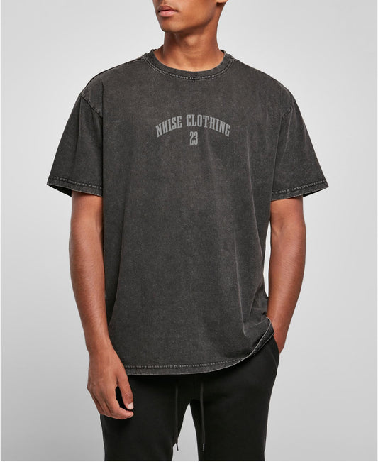 middle "black" Acid Washed Heavy Oversize Tee